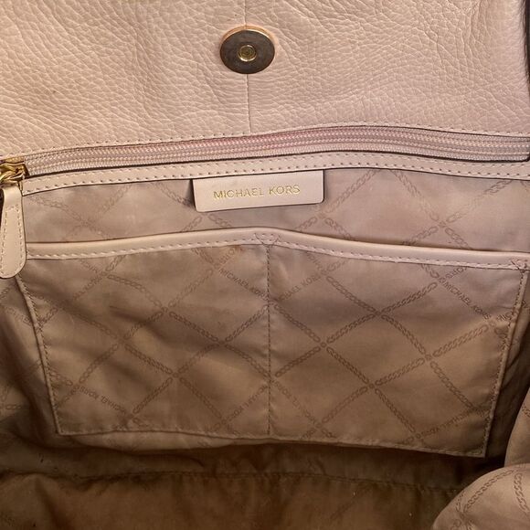 Michael Kors Powder Pink Pebbled Leather Large Tote Preppy Luxury Daily Casual - Picture 11 of 16